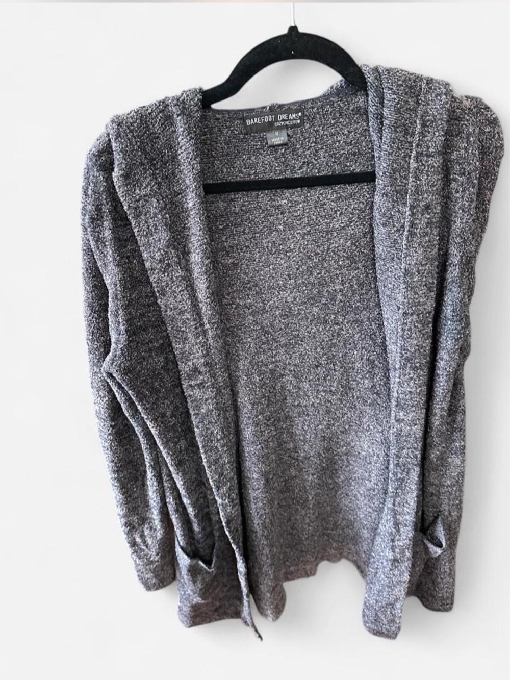 NWOT Barefoot Dreams Cozy Chic Lite Hooded Knit Cardigan - Size M - Picture 3 of 6
